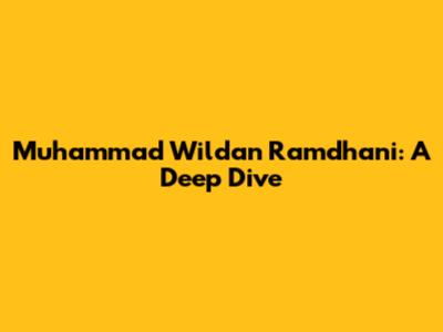 Muhammad Wildan Ramdhani: A Deep Dive