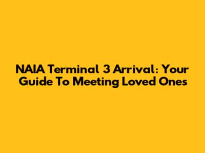 NAIA Terminal 3 Arrival: Your Guide To Meeting Loved Ones