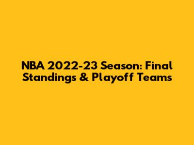 NBA 2022-23 Season: Final Standings & Playoff Teams