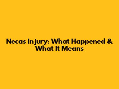 Necas Injury: What Happened & What It Means