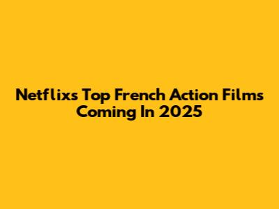 Netflix's Top French Action Films Coming In 2025