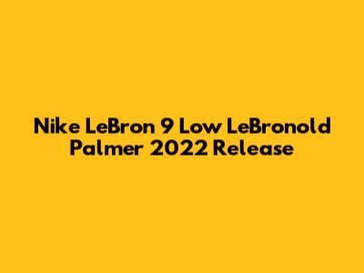 Nike LeBron 9 Low 'LeBronold Palmer' 2022 Release