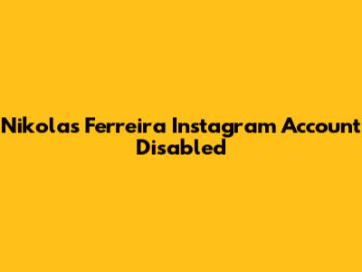 Nikolas Ferreira Instagram Account Disabled
