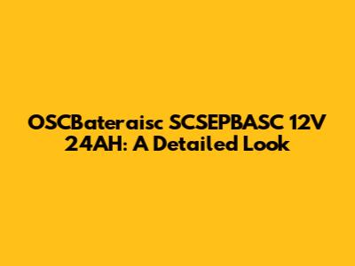 OSCBateraisc SCSEPBASC 12V 24AH: A Detailed Look