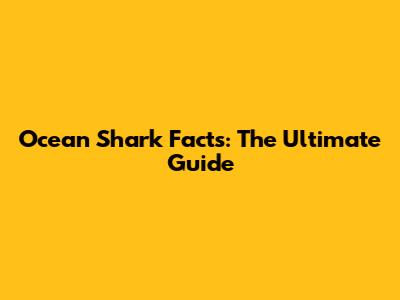 Ocean Shark Facts: The Ultimate Guide