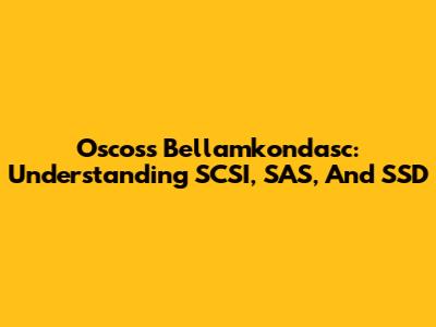 Oscoss Bellamkondasc: Understanding SCSI, SAS, And SSD