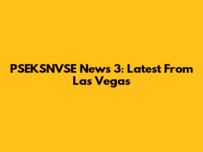 PSEKSNVSE News 3: Latest From Las Vegas
