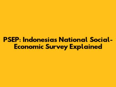 PSEP: Indonesia's National Social-Economic Survey Explained