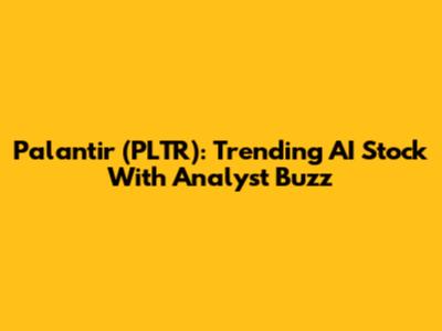 Palantir (PLTR): Trending AI Stock With Analyst Buzz