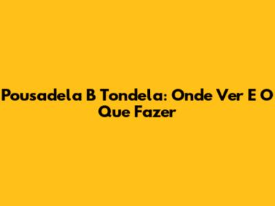 Pousadela B Tondela: Onde Ver E O Que Fazer