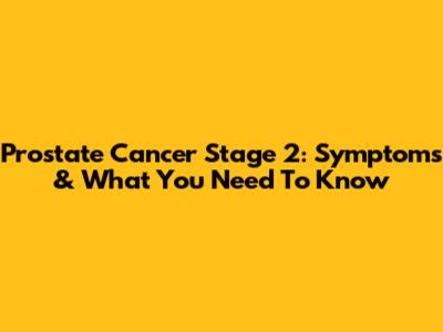 Prostate Cancer Stage 2: Symptoms & What You Need To Know