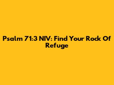 Psalm 71:3 NIV: Find Your Rock Of Refuge