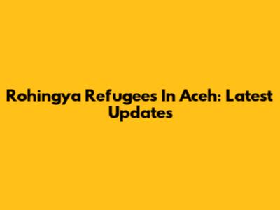 Rohingya Refugees In Aceh: Latest Updates