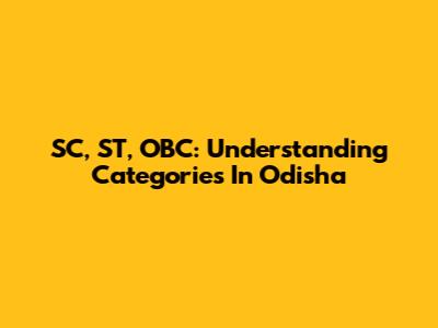 SC, ST, OBC: Understanding Categories In Odisha
