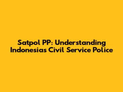 Satpol PP: Understanding Indonesia's Civil Service Police