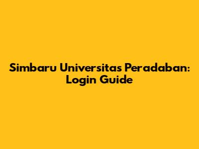 Simbaru Universitas Peradaban: Login Guide