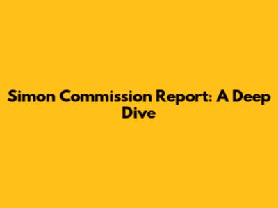 Simon Commission Report: A Deep Dive