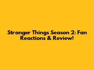 Stranger Things Season 2: Fan Reactions & Review!