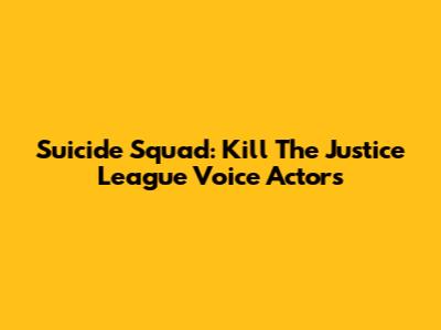 Suicide Squad: Kill The Justice League Voice Actors