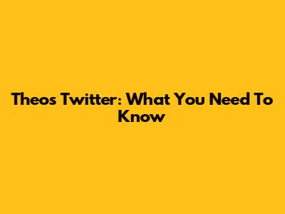 Theo's Twitter: What You Need To Know