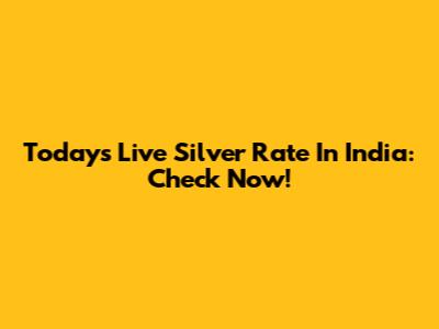 Today's Live Silver Rate In India: Check Now!