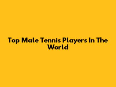Top Male Tennis Players In The World