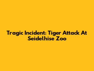 Tragic Incident: Tiger Attack At Seidelhise Zoo