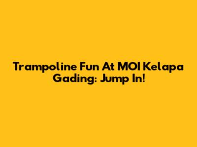Trampoline Fun At MOI Kelapa Gading: Jump In!