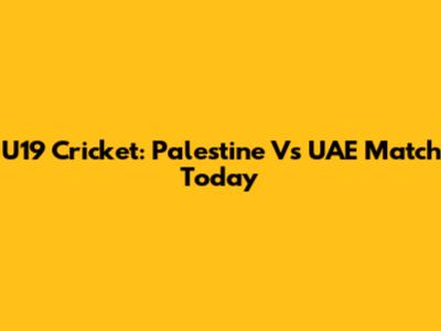 U19 Cricket: Palestine Vs UAE Match Today