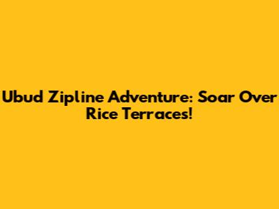 Ubud Zipline Adventure: Soar Over Rice Terraces!