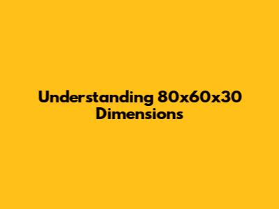 Understanding 80x60x30 Dimensions