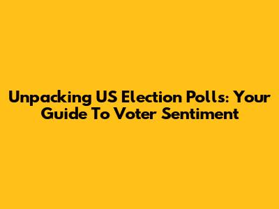 Unpacking US Election Polls: Your Guide To Voter Sentiment
