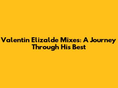Valentin Elizalde Mixes: A Journey Through His Best