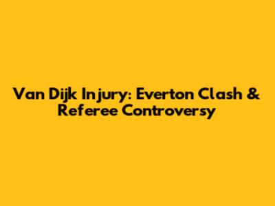 Van Dijk Injury: Everton Clash & Referee Controversy