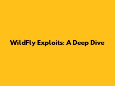 WildFly Exploits: A Deep Dive
