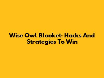 Wise Owl Blooket: Hacks And Strategies To Win