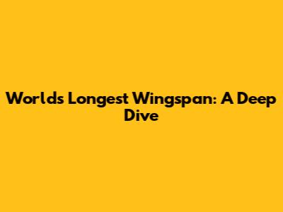 World's Longest Wingspan: A Deep Dive